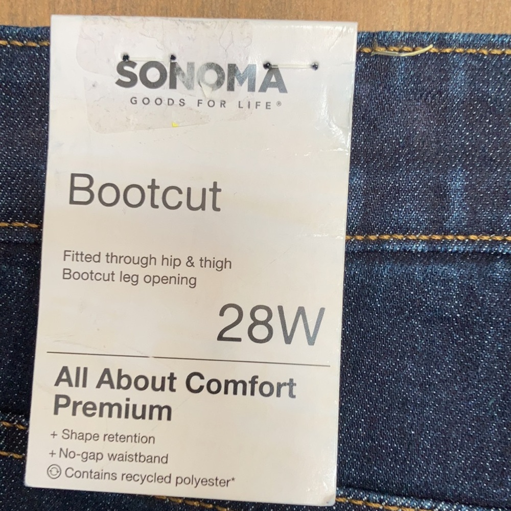 Sonoma bootcut jean no gap waistband shape retention 28W - Picture 4 of 17